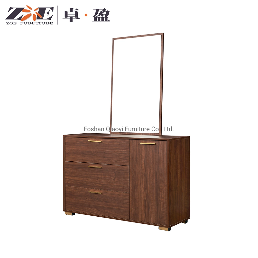 OEM Custom Modern Simple Nightstand Drawers Integrated Legs Bedside Table