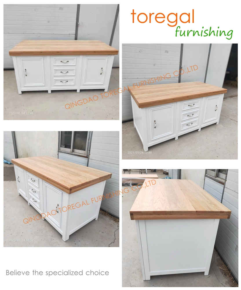 Natural Color Disassembled Solid Wooden Sideboard Buffet Table Cabinet Indoor Furniture