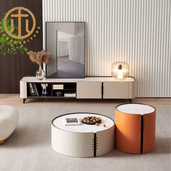 Скандинавский современный шкаф для телевизора с круглым углом для гостиной