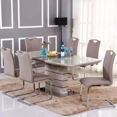 Роскошная кухня в скандинавском стиле, столовая, классический дизайн, деревянный обеденный стол со стеклянной столешницей, 12 стульев, деревянные ножки для обеденного стола