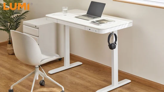 Лидер продаж, умный одномоторный электрический эргономичный подъемный игровой стол с регулируемой высотой, выдвижным ящиком и USB-портами, домашний офис